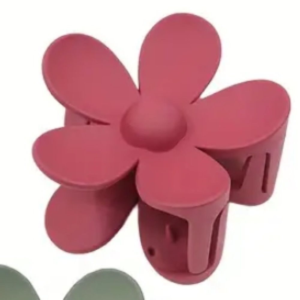 Red Flower Claw Clip